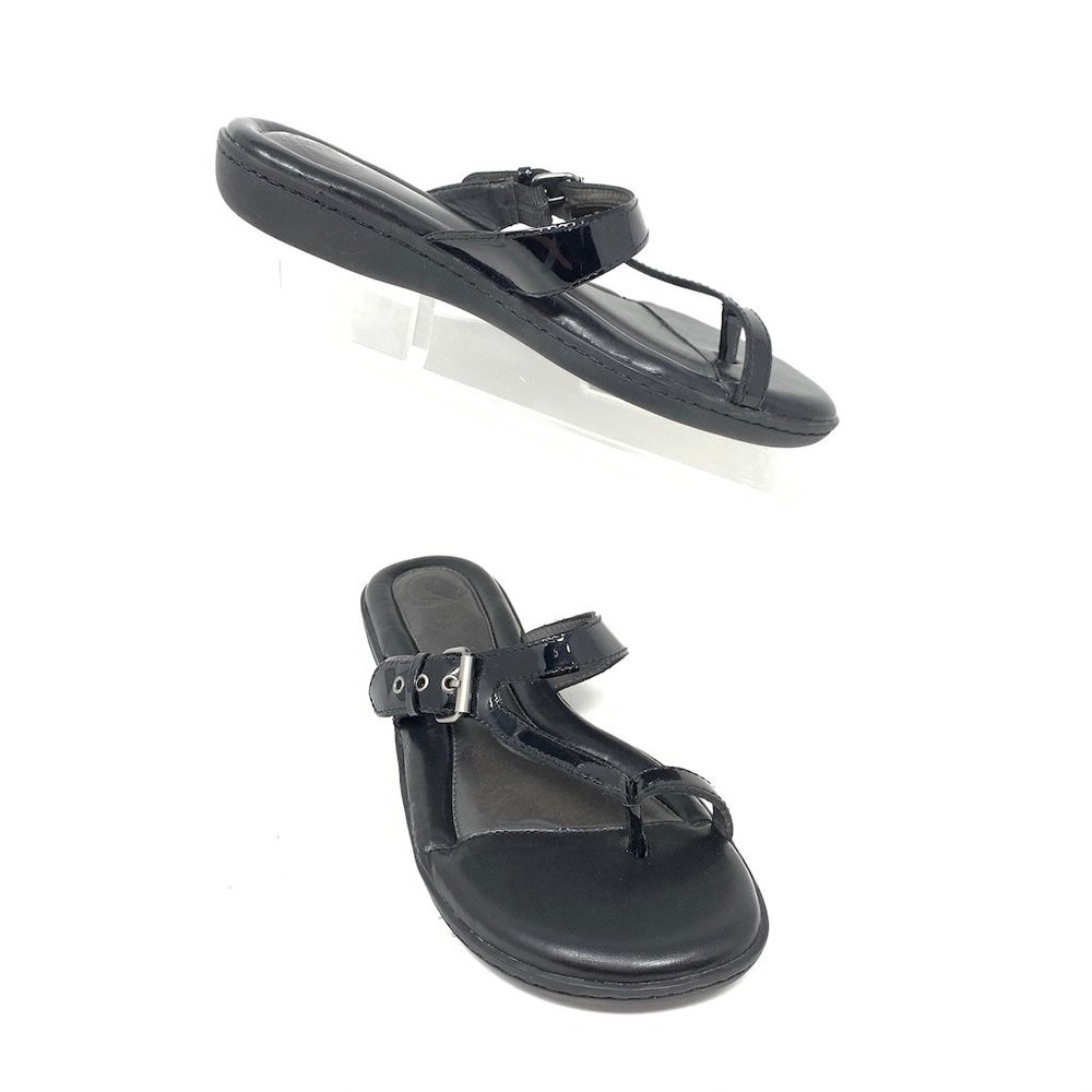 Nurture Black Patent Leather Marco Sandal SZ 5.5